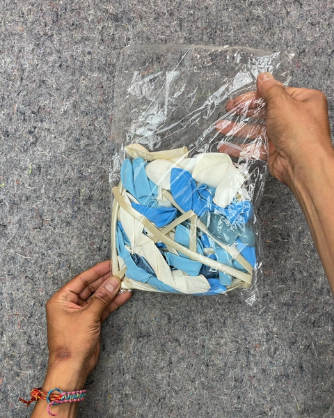 Assorted Blue and White Balloons