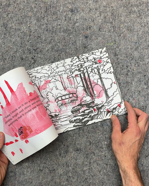 The Official Bob Ross Coloring Book The Colors of the Four Seasons, Just A Couple Pages Used