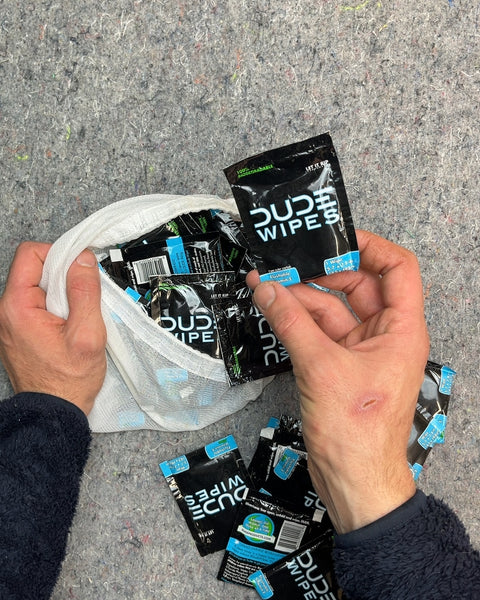 Whole Bunch Of Dude Wipes Singles in Bag