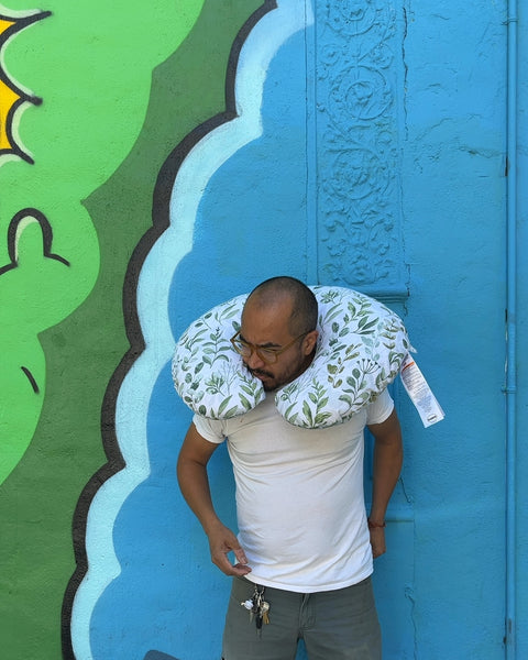 Boppy Nursing Pillow with Green Leaf Print