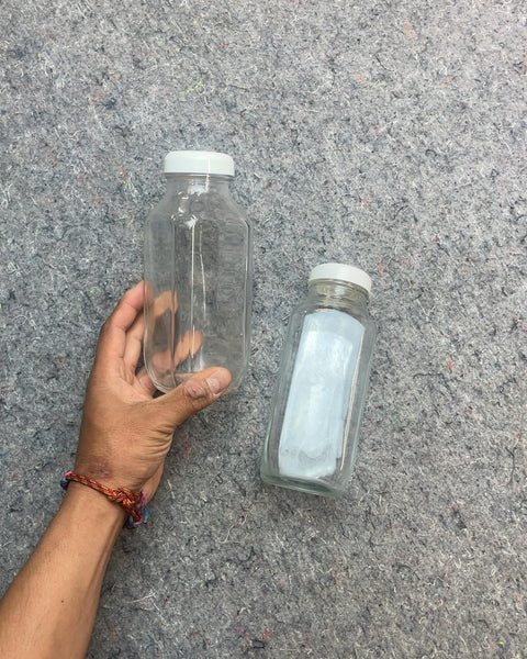 Glass Bottles with White Lids