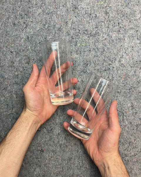 Set of 2 Clear Drinking Glasses