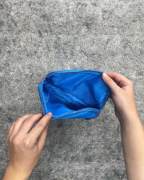 Sephora Blue and Pink Marble Print Cosmetic Pouch
