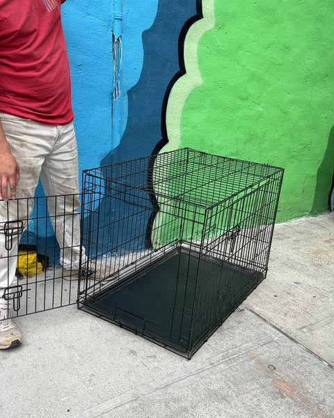 Black Metal Pet Crate, W23xL36xH25"