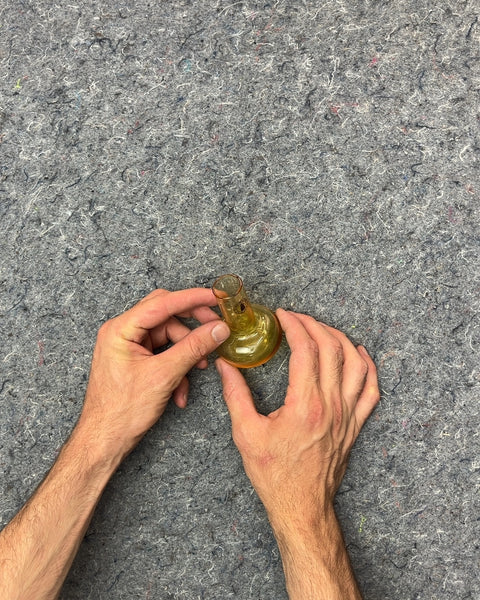 Small Amber Glass Vase