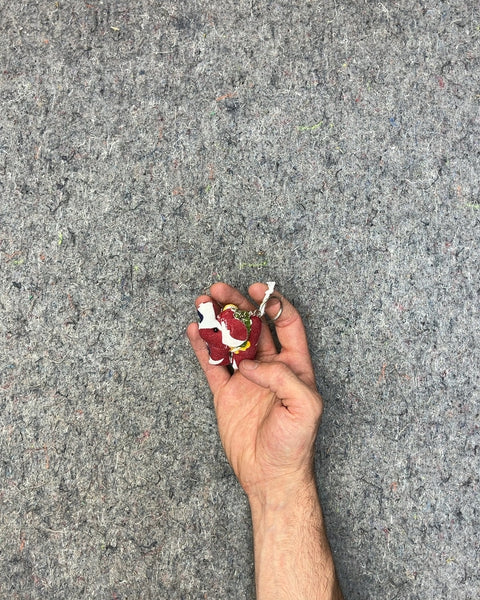Red and White Elephant Keychain
