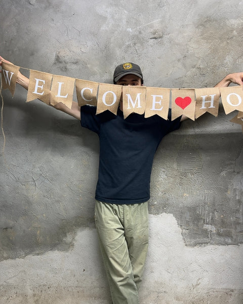Welcome Home Burlap Banner