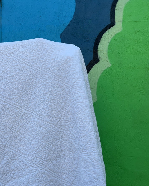 Bigass White Quilted Blanket, 90x90"