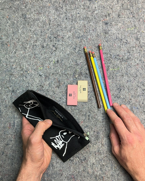 Kate Spade Pencil Case with Pencils and Erasers