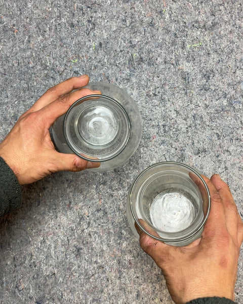 Two Clear Glass Vases