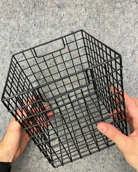 Another Black Metal Wire Storage Basket, L10xW8xH8"