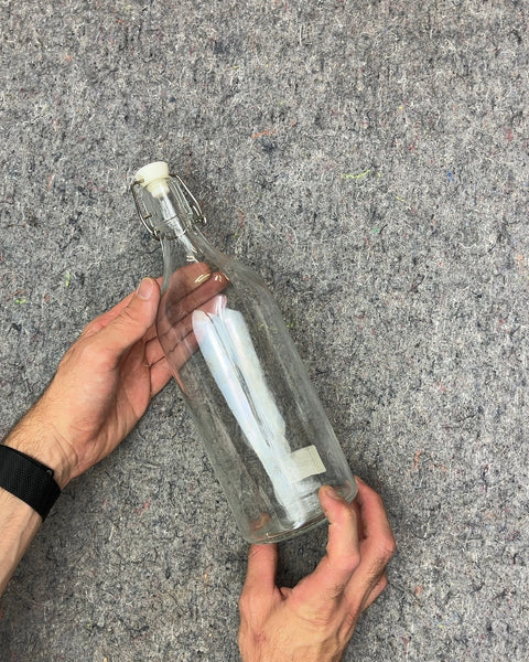 Clear Glass Bottle with Swing Top Stopper