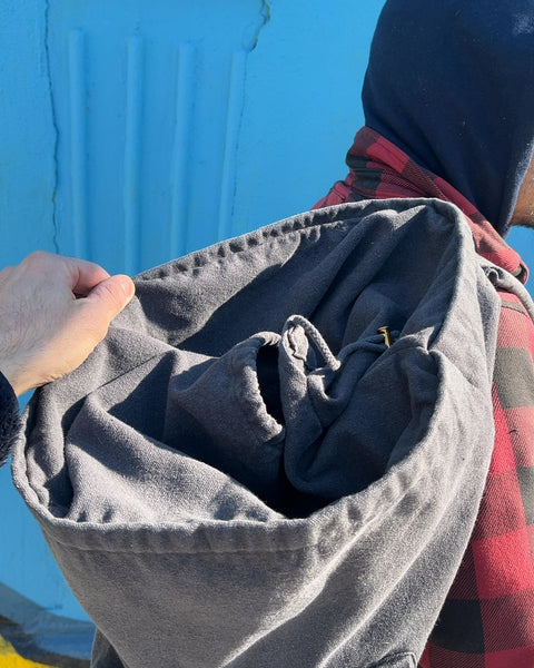 Sexy Gray Canvas Laundry Backpack