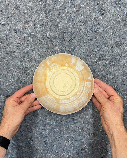 Ceramic Decorative Plate with Green Stripes