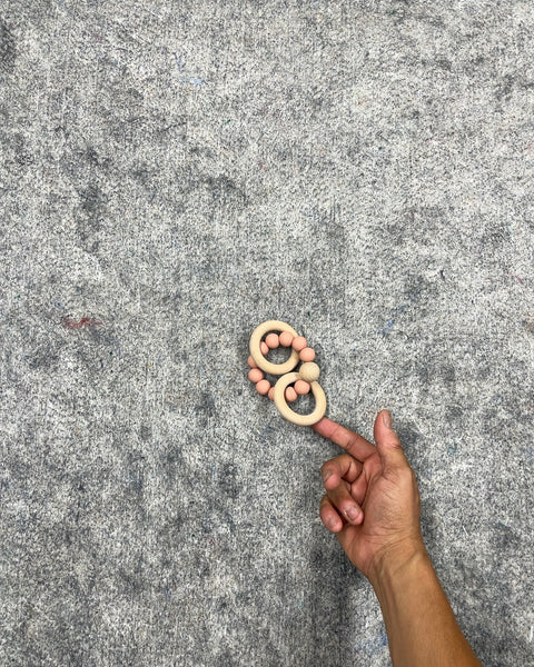 Wooden and Silicone Bead Baby Teether