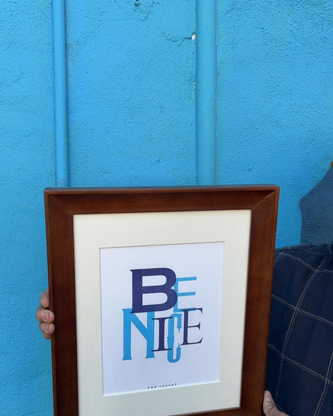 Framed "Be Nice" (Or Leave) Wall Art, 13.5x16.5"