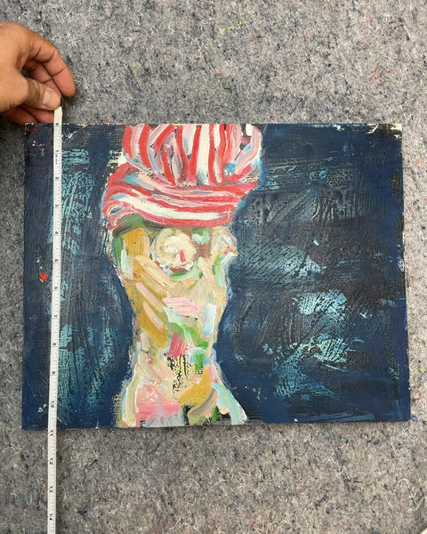 Shirt Off Abstract Painting, 11x14"