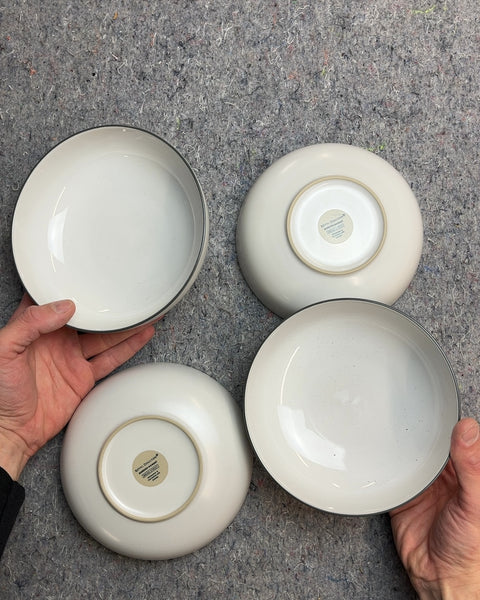 Sexy Stoneware Bowls with Black Rim, Set of 4