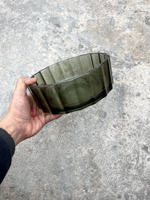 A Candle in its Past Life, Now a Very Nice Big Glass Dish