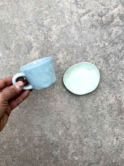 A Fun Handmade Ceramic Cup and Saucer