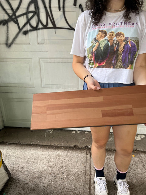 A Looong Floating Wood Wall Shelf, 40x8"