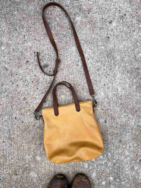 A Nice Leather Yellow Tote Bag