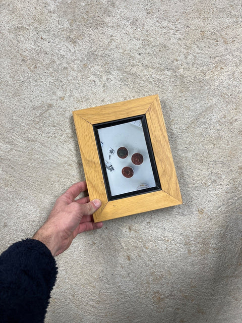 A Picture Of Lil' Ketchup Jars In A Nice 7.5x11.5" Wood Frame