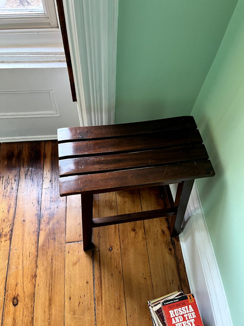 A Pretty Wood Stool, H18.5"