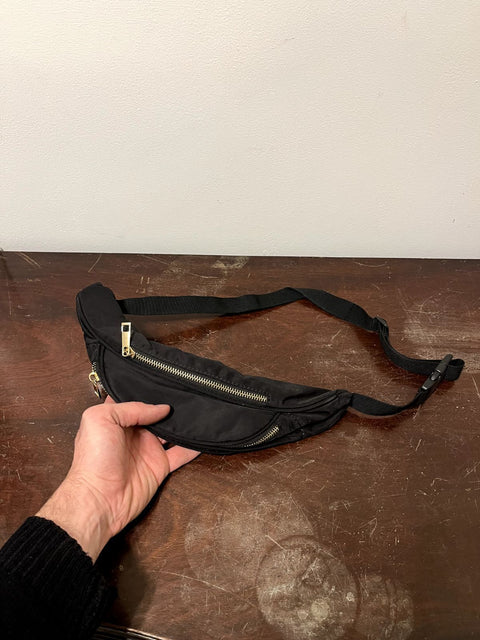 A Real Thin Black Nylon Fanny Pack