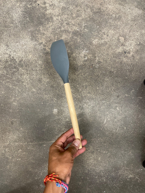 A Silicone & Wood Pastry Spatula