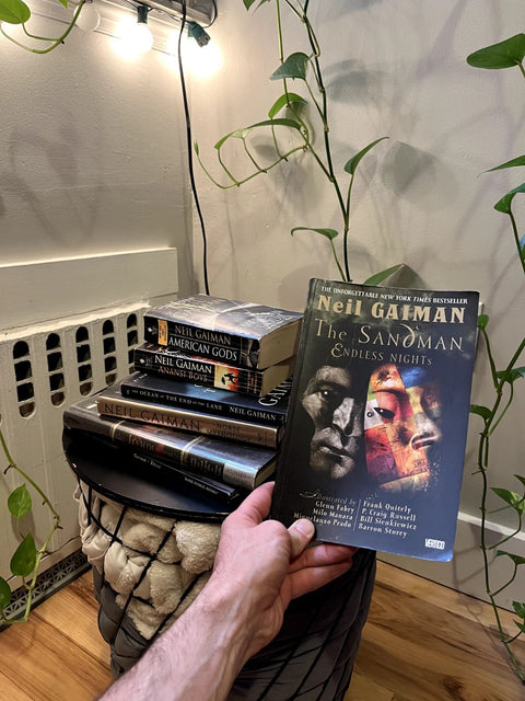 A Stack of Books By Neil Gaiman