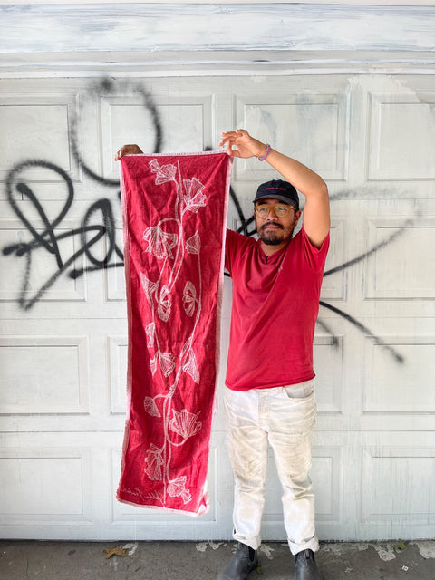 A Very Long Floral Kitchen Towel