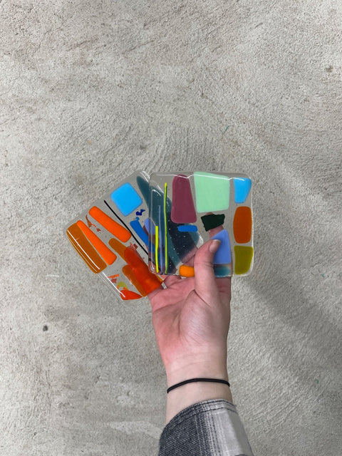 Abstract Glass Coasters Set