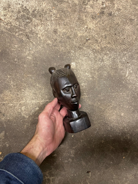 African Carved Head Sculpture