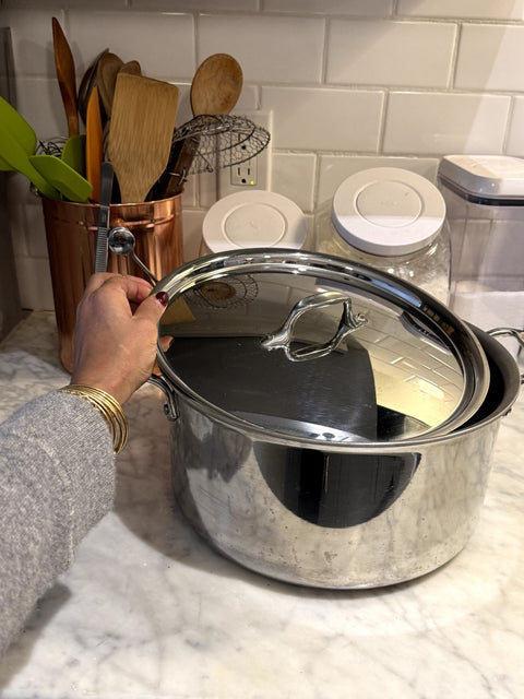 Two-Piece All-Clad D3 Stainless Steel Stockpot With Lid, 8Qt