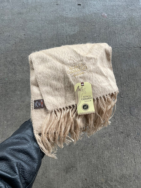 Alpaca Wool Camargo Beige Fringe Scarf