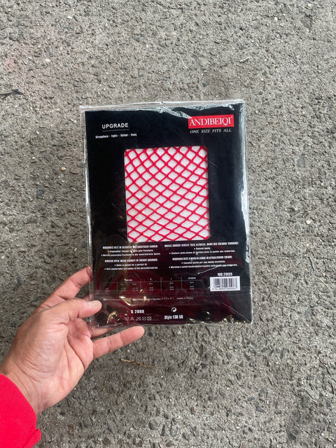 Andibeiqi Red Fishnet Pantyhose