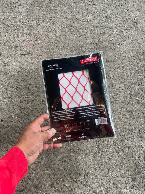 Andibeiqi Red Fishnet Stockings