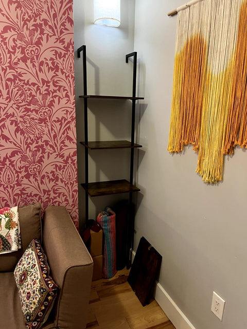 Another 5-tier Industrial-style Ladder Bookshelf, W15xD12xH70"