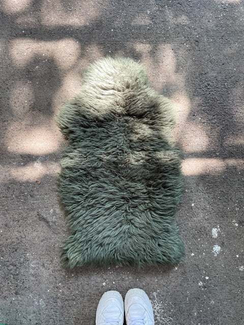 Another Cozy Green Sheepskin Rug