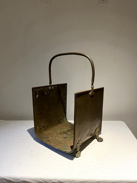 Antique Brass Firewood Log Holder