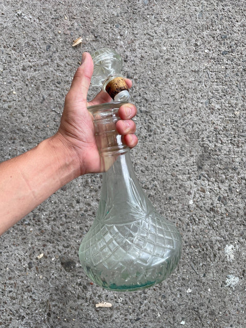 Antique Glass Decanter With Stopper