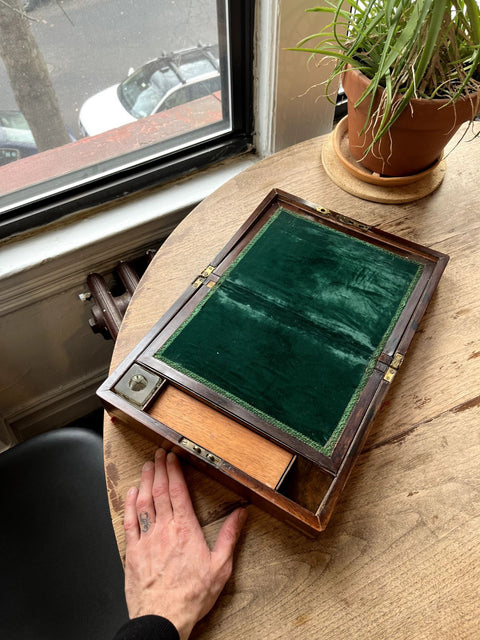 Antique Wooden Writing Slope Or Writing Box