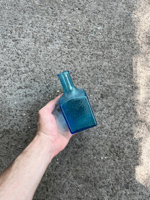 Aqua Decorative Glass Bottle