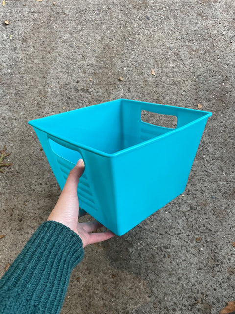 Aqua Organizing Basket With Handles