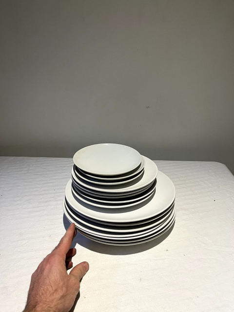 Assorted Set Of White Dinner Plates