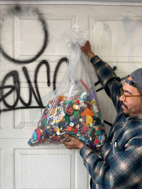 Bag Of LEGO Bricks And Linking Cubes
