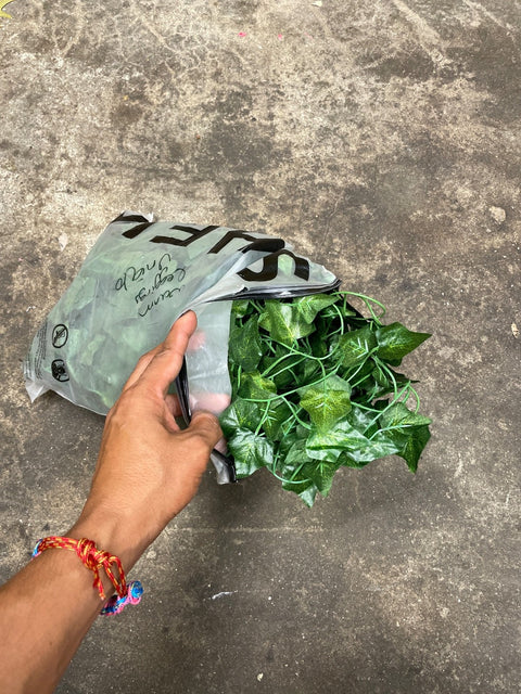 Bag of Artificial Green Leaf Garlands