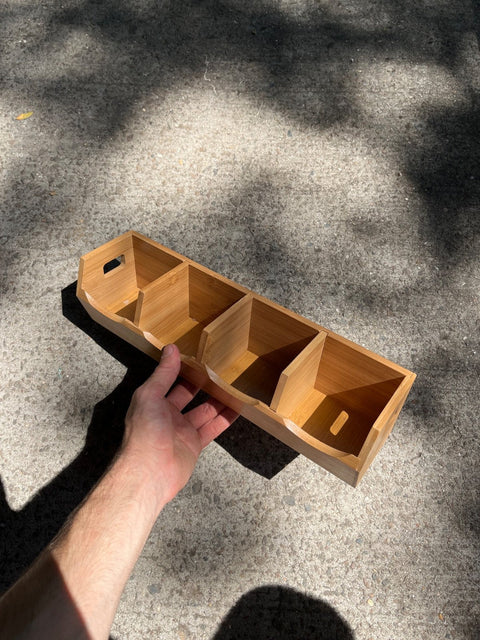 Bamboo Divided Organizer, 15x4"