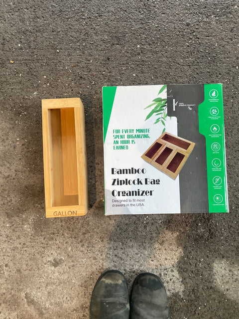 Bamboo Ziplock Bag Organizer